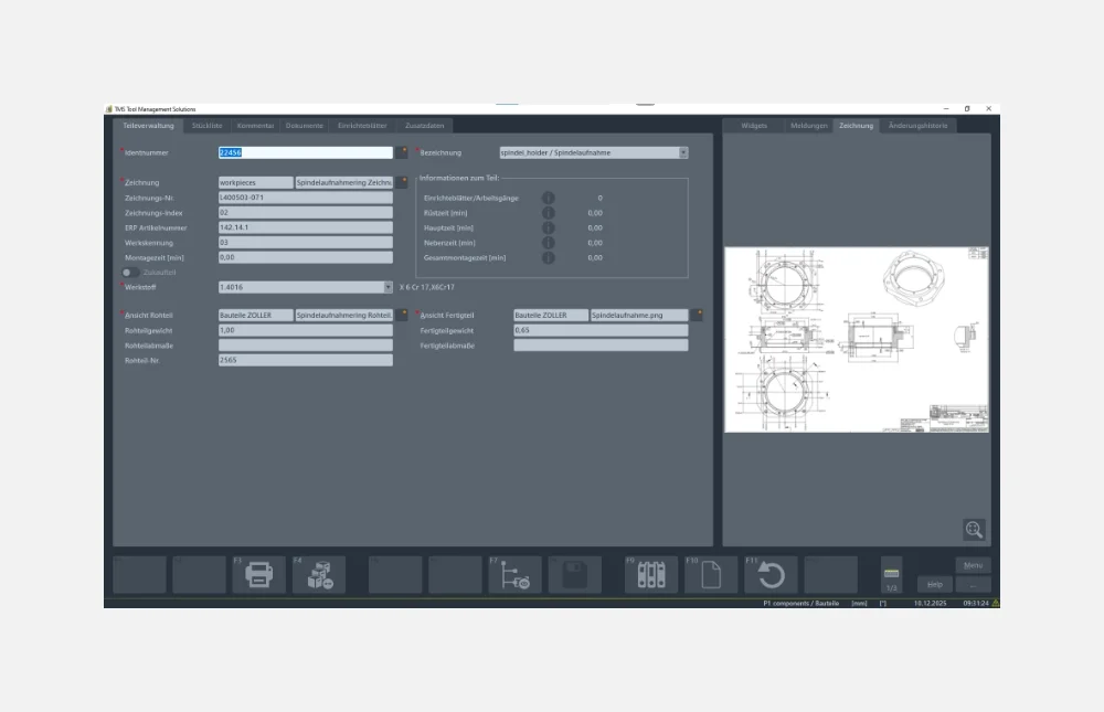 Parts management "Parts management" software module for an optimum overview of your components and products